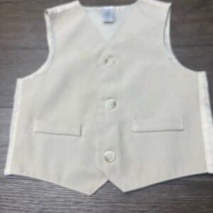 George 24M boys dressy button up church vest gray/tan color